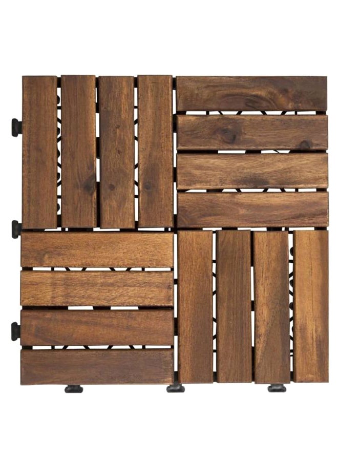 homeworks 10-Piece Acacia Decking Tile Set Brown 30 x 30centimeter 