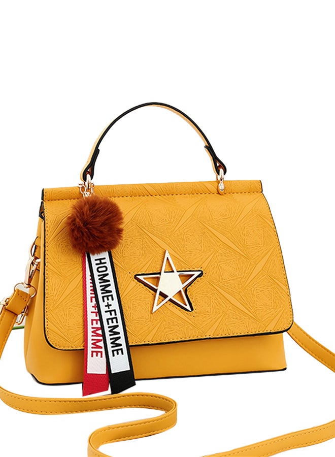 Crossbody Star Decoration Ladylike Cover Bag Yellow 
