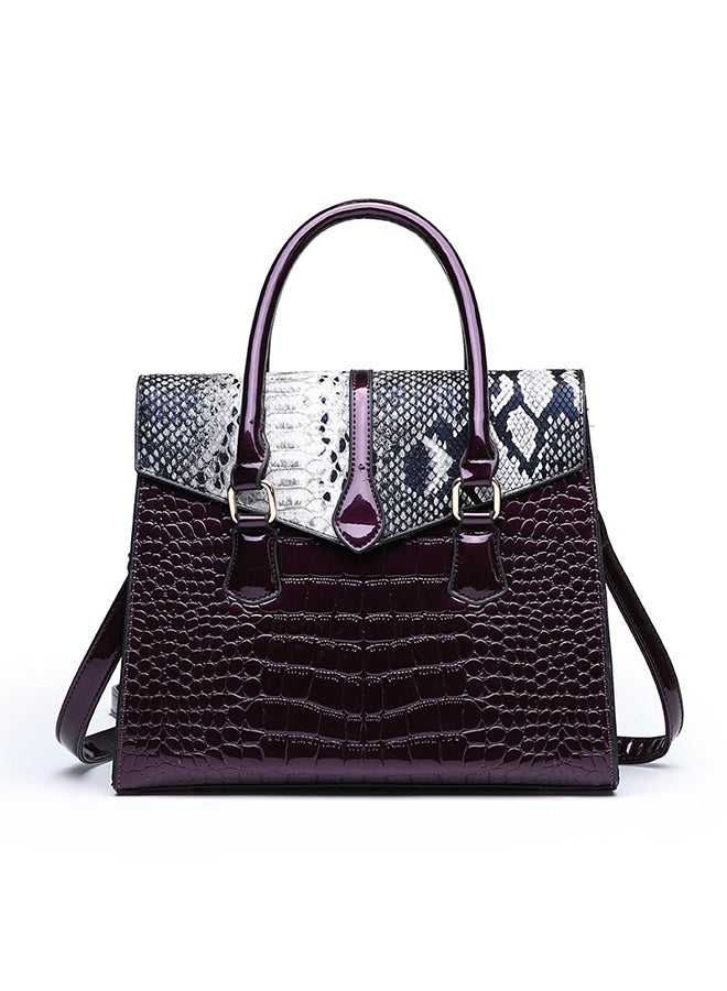 Crocodile Stripe All-Match Bag Purple 