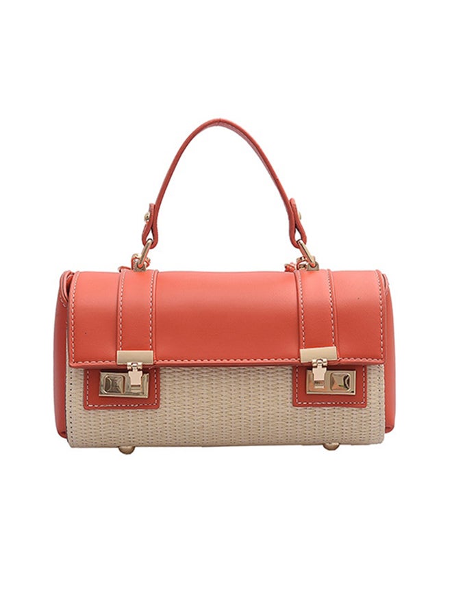 Simple All-Match Casual Bag Red/Beige