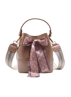 Elegant Large Capacity Bucket Bow Bag Brown