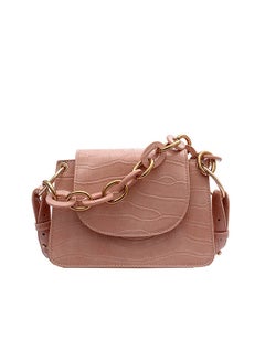 Vintage Simple Hasp Closure Chain Bag Pink