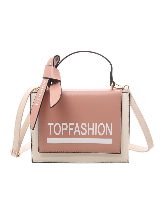 Letter Pattern Versatile Crossbody Bag Pink/White 