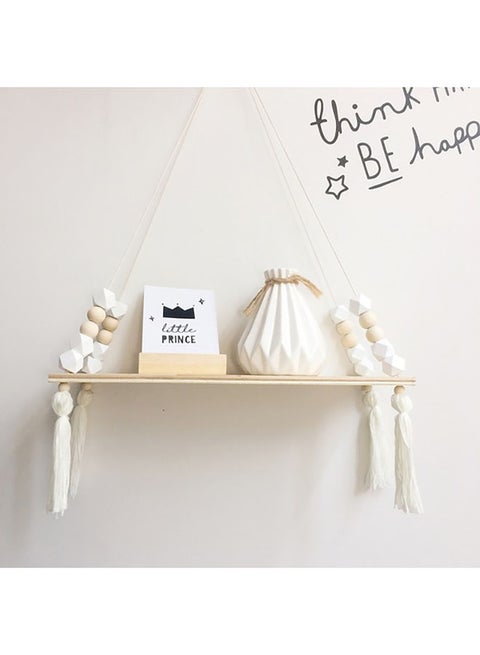Tassel Nordic Style Wall Shelf White 38x14x1cm