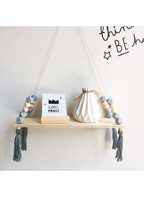 Tassel Nordic Style Wall Shelf Grey 38x14x1cm