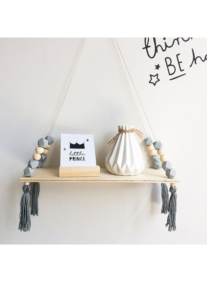 Tassel Nordic Style Wall Shelf Grey 38x14x1cm 