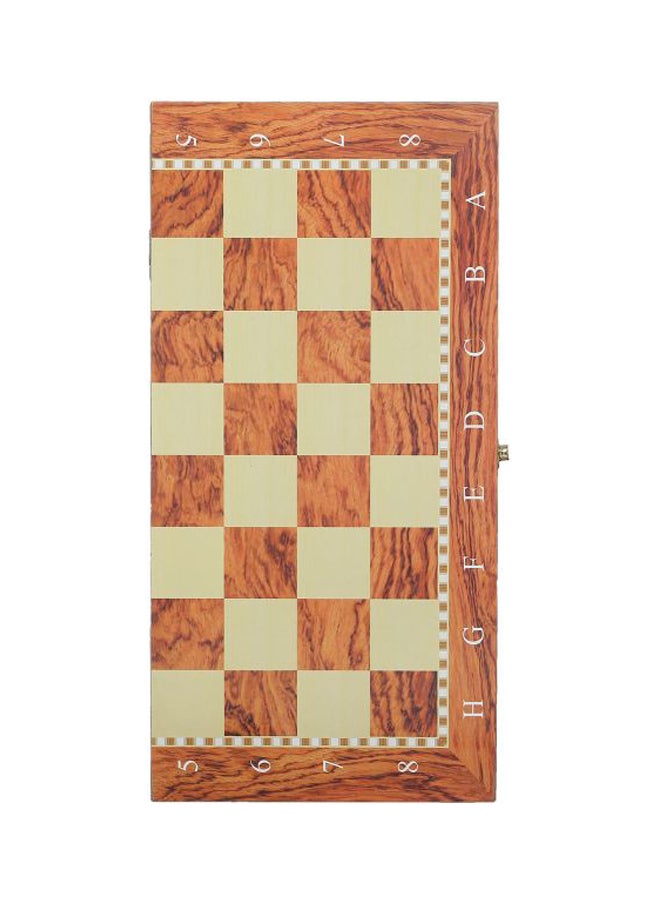 32-Piece Wooden Chess And Backgammon Board - Image 1