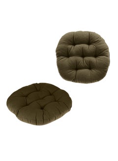 REGAL IN HOUSE Thick Quilted Floor Cushion Velvet Green 45x45cm  - Image 3