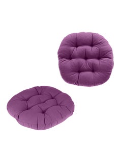 REGAL IN HOUSE Thick Quilted Cushion velvet Purple 37x38cm  - Image 3