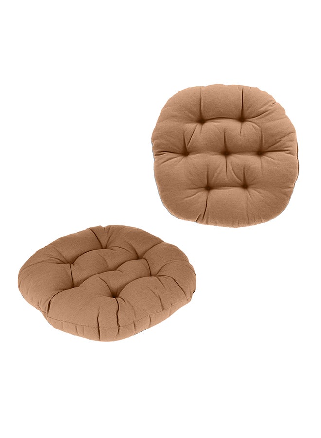 REGAL IN HOUSE Thick Quilted Cushion velvet Brown 38x37cm  - Image 3