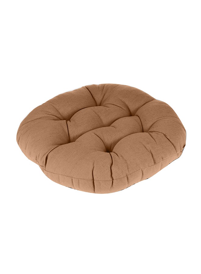 REGAL IN HOUSE Thick Quilted Cushion velvet Brown 38x37cm  - Image 1