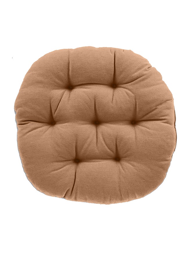 REGAL IN HOUSE Thick Quilted Cushion velvet Brown 38x37cm  - Image 2