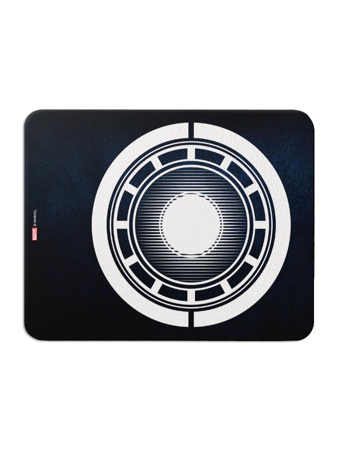 واكيليشيس لوح ماوس بطبعة شعار أرك رياكتور لآيرون مان من مارفل أسود/أبيض - Image 1