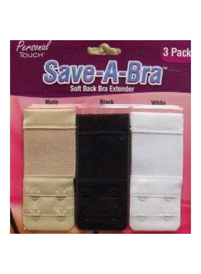 Save-A-Bra 3-Piece Soft Back Bra Extender Beige/Black/White  - Image 2