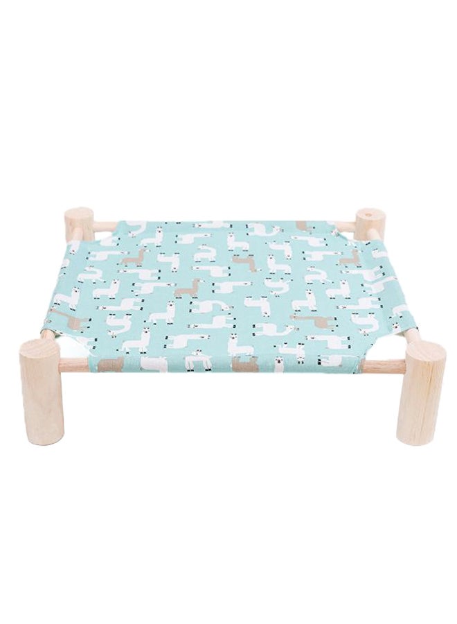 سرير مرتفع بتصميم أرجوحة من القماش للقطط أخضر/أبيض/بيج