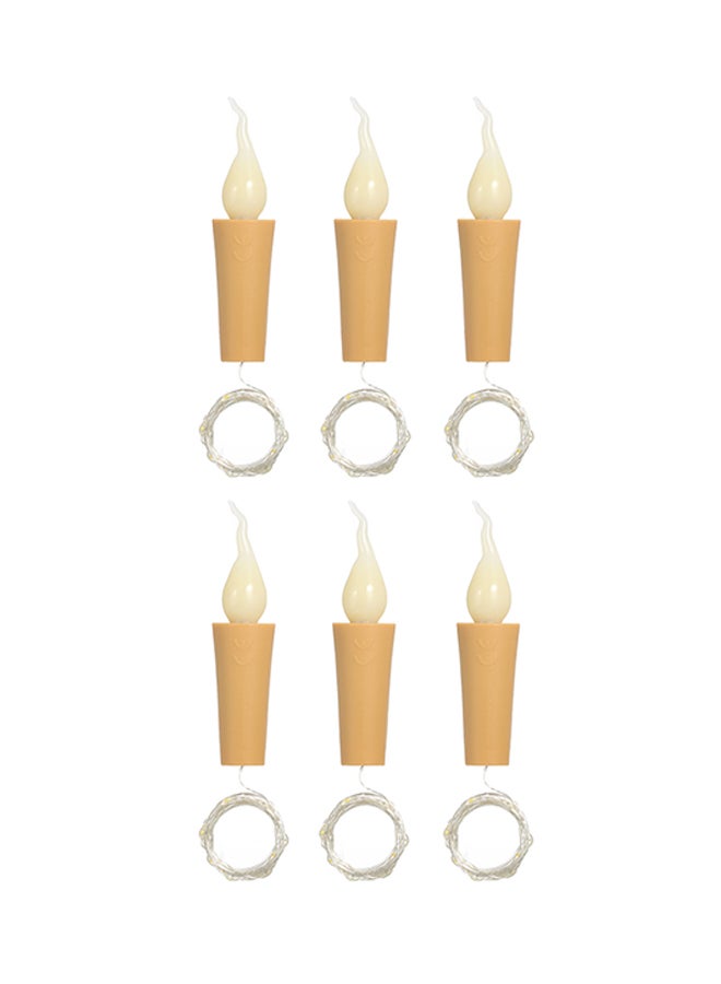 Generic - Pack Of 6 21 String LED Stopper Design Atmosphere Lamp White 10x5.50x8cm - Image 1