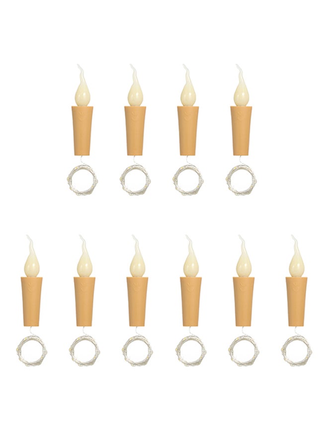 Generic Pack Of 10 21 LED String LED Stopper Design Atmosphere Lamp White 12x6x8cm  - Image 1