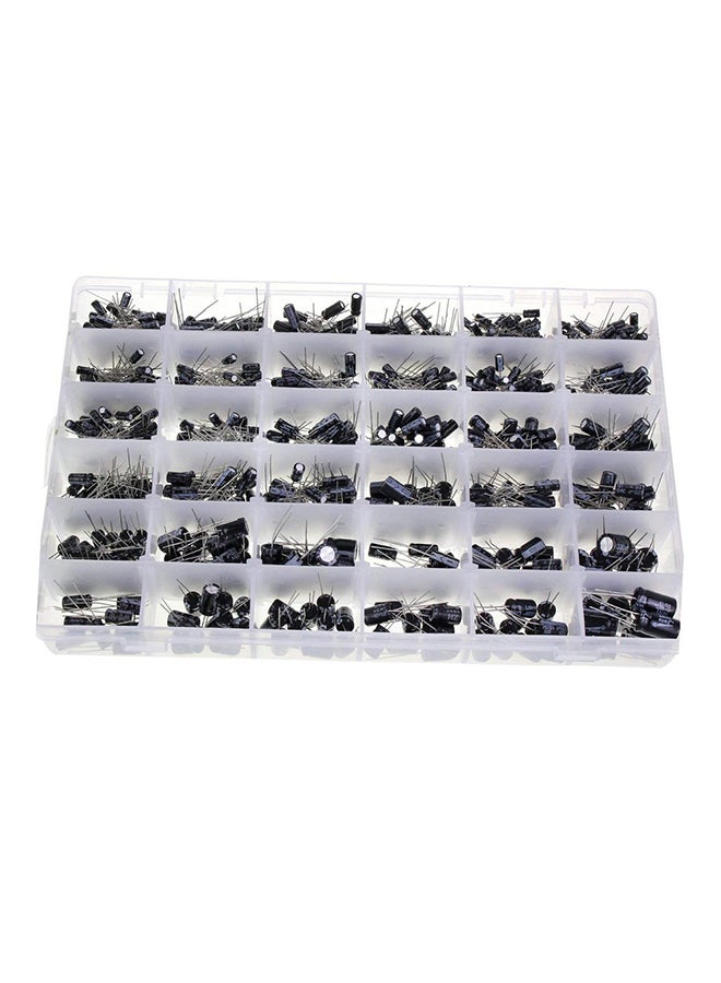 Generic 1000-Piece 36 Value Electrolytic Capacitor Kit With Storage Box Set Black/Silver  - Image 1
