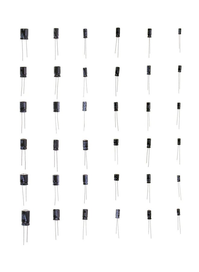 Generic 1000-Piece 36 Value Electrolytic Capacitor Kit With Storage Box Set Black/Silver  - Image 2