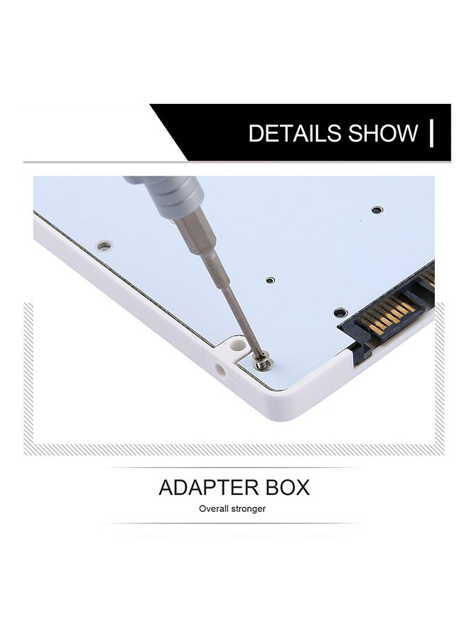Generic - Portable Mini MSATA to SATA SSD Adapter Box External HDD Mobile Box White - Image 1