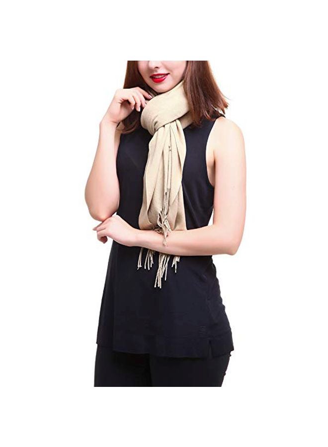 Reemonde - Cashmere Blend Pashmina Shawl Beige - Image 1