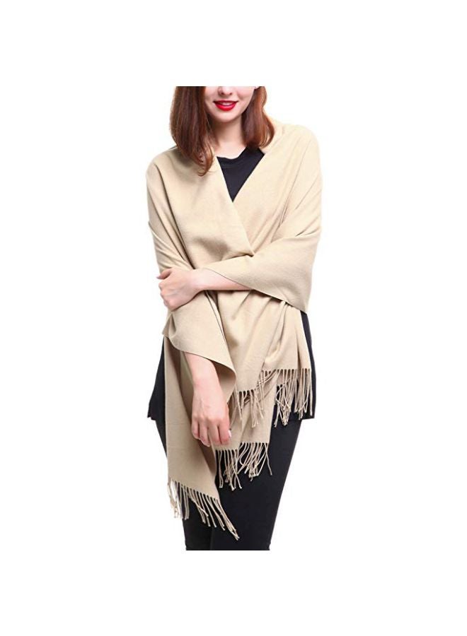 Reemonde - Cashmere Blend Pashmina Shawl Beige - Image 1
