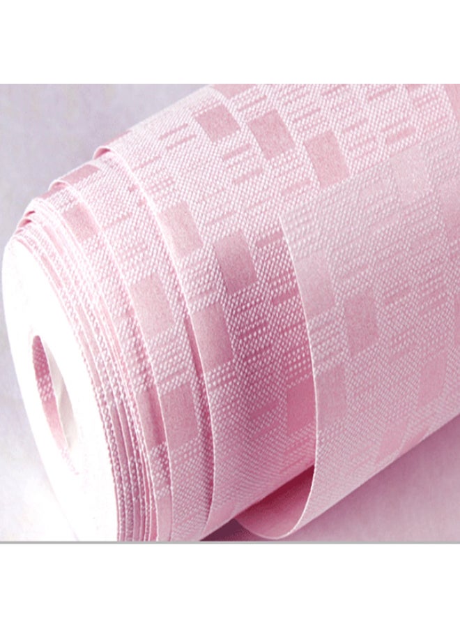 Plaid Print Living Room Wallpaper Pink 10x0.53meter