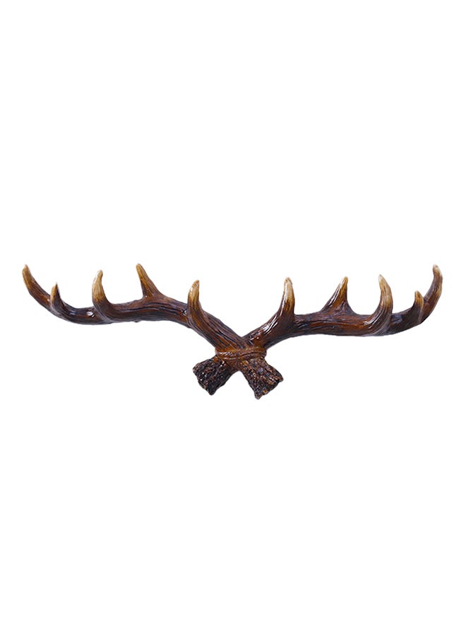 Retro Antlers Design Wall Hook Brown 40x13.5x5.5cm 