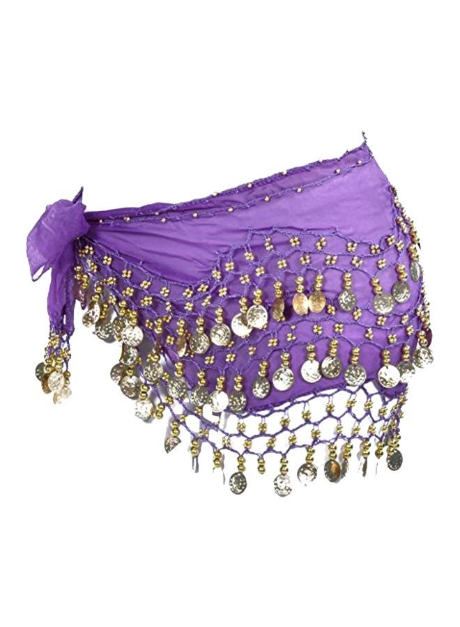 lilyy - Chiffon Dangling Gold Coins Belly Dance Hip Wrap Multicolour - Image 1
