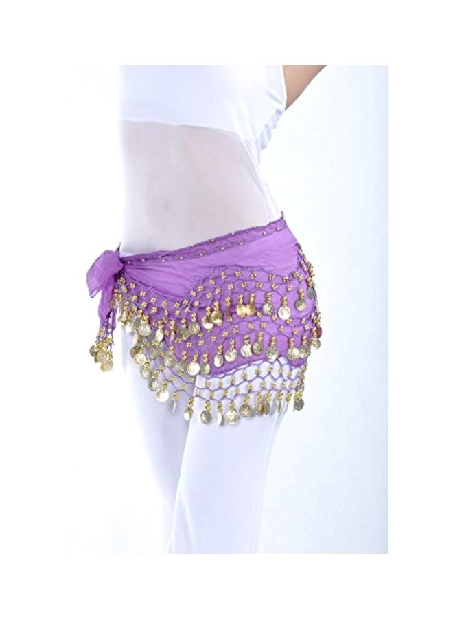 lilyy - Chiffon Dangling Gold Coins Belly Dance Hip Wrap Multicolour - Image 1