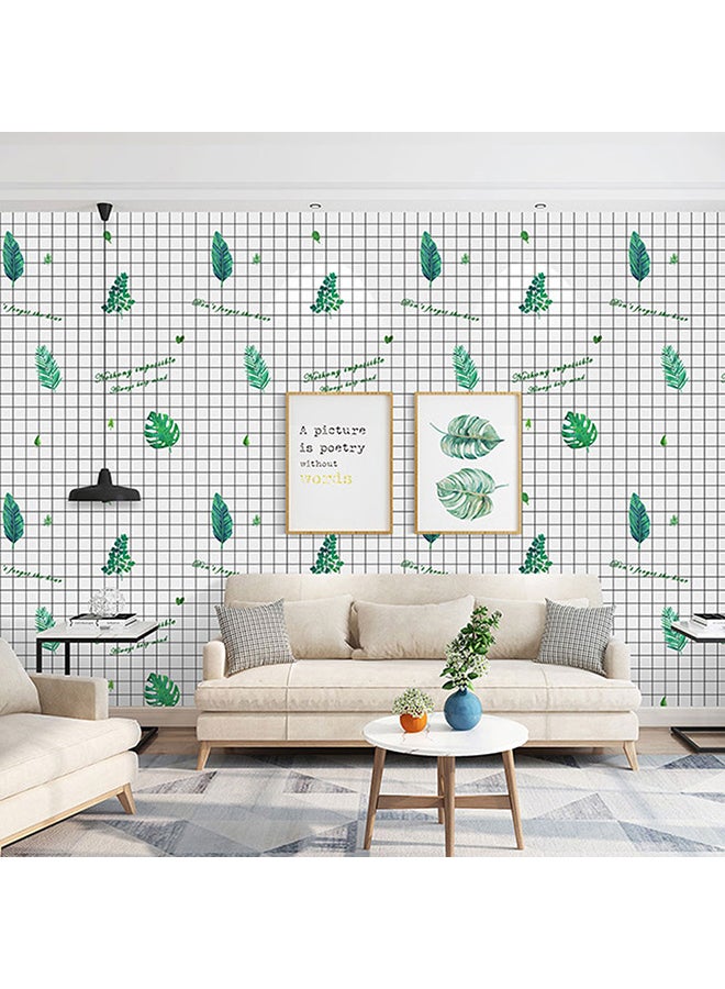 Leaf Pattern Self-Adhesive Wallpaper Beige 10x0.6meter 