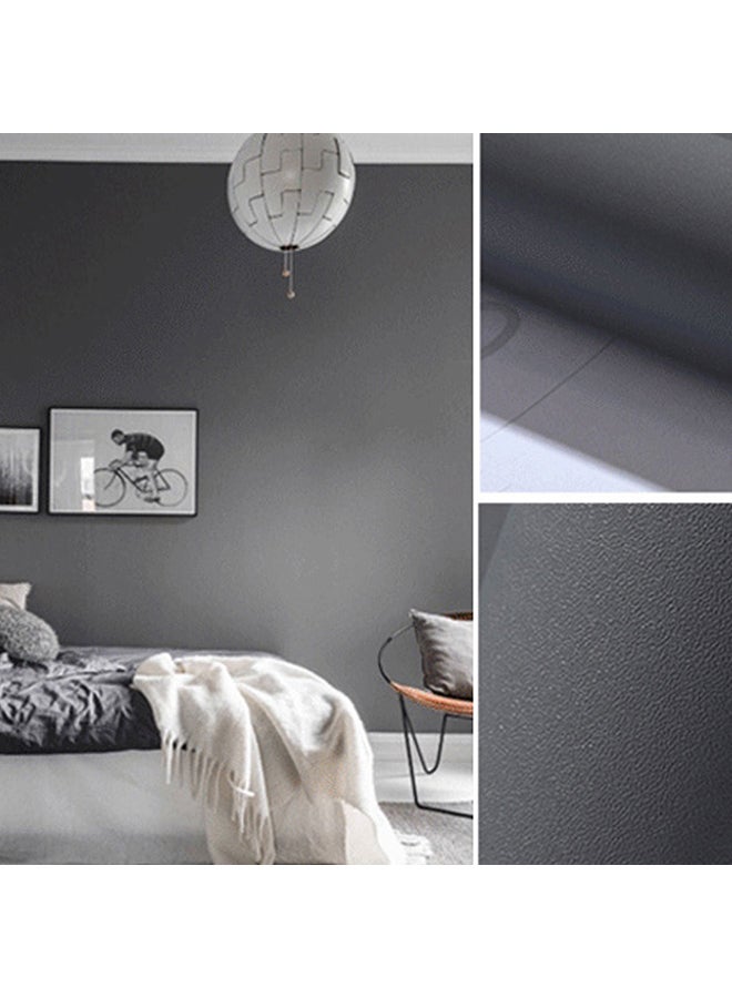 Solid Color Self-Adhesive Wallpaper Grey 10x0.6meter 