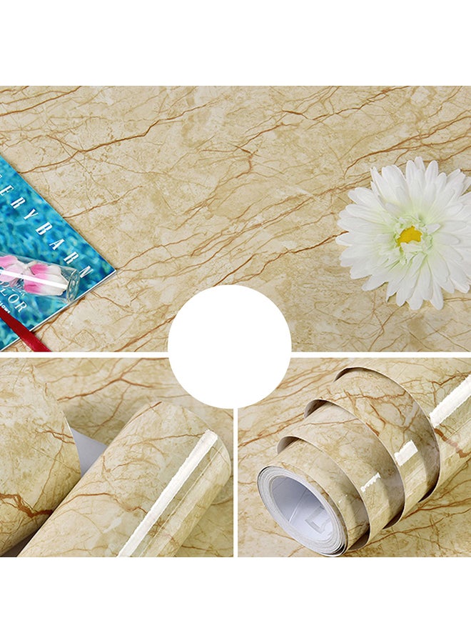 Marble Pattern Self-Adhesive Wallpaper Brown 10x0.6meter