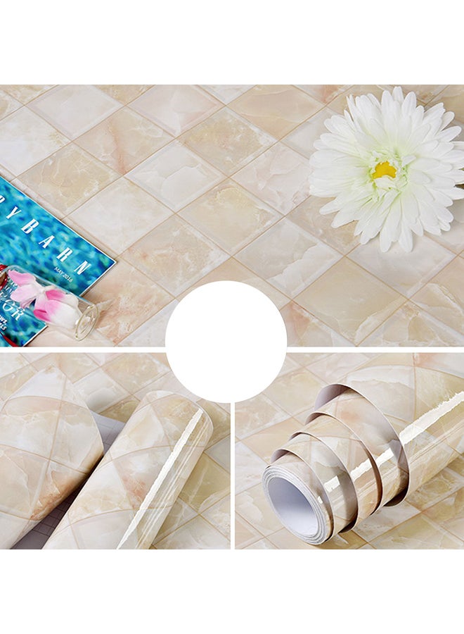 Marble Pattern Self-Adhesive Wallpaper Beige 10x0.6meter 