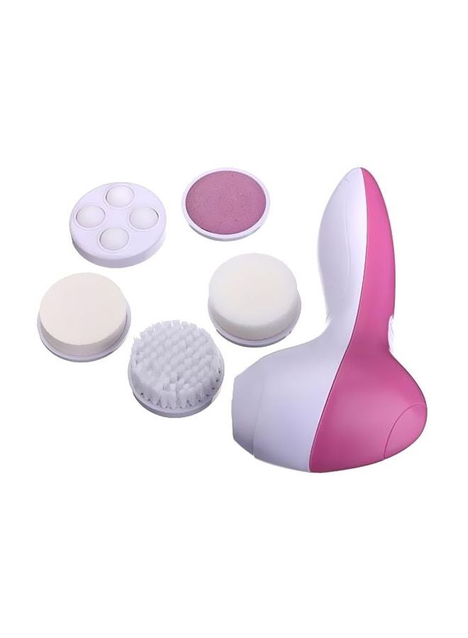6-In-1 Electric Facial Cleansing And Massager Machine White/Pink - Image 3