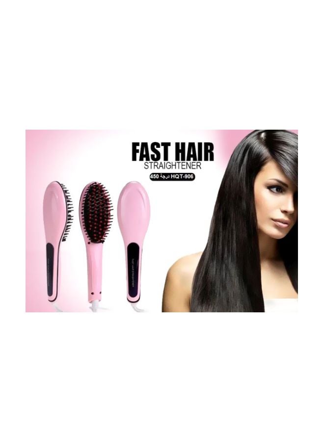 FastHair - Hair Straightener Brush Pink/Black/Red - Image 1