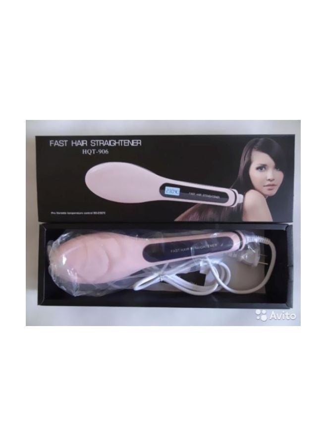 FastHair - Hair Straightener Brush Pink/Black/Red - Image 1