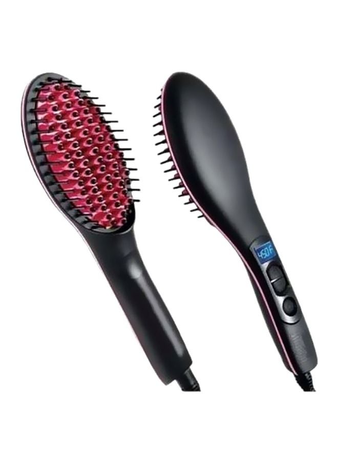 Electric Hair Straightening Brush Black/Pink - Image 2