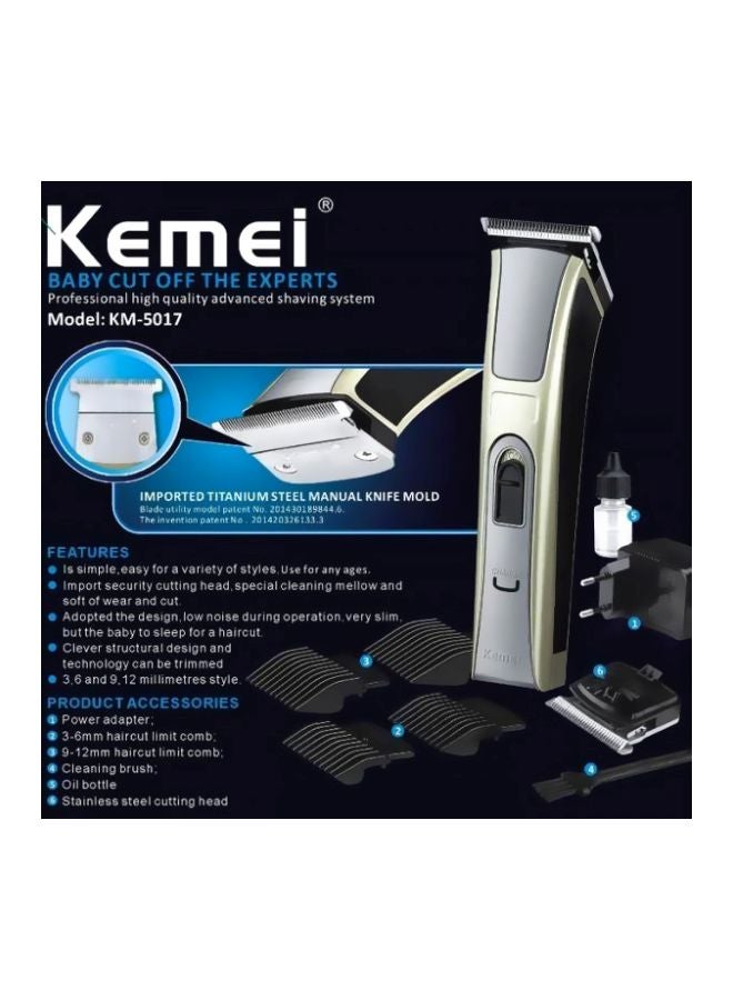 Kemei KM-5017 Rechargeable Hair Trimmer Gold/Silver/Black - Image 3