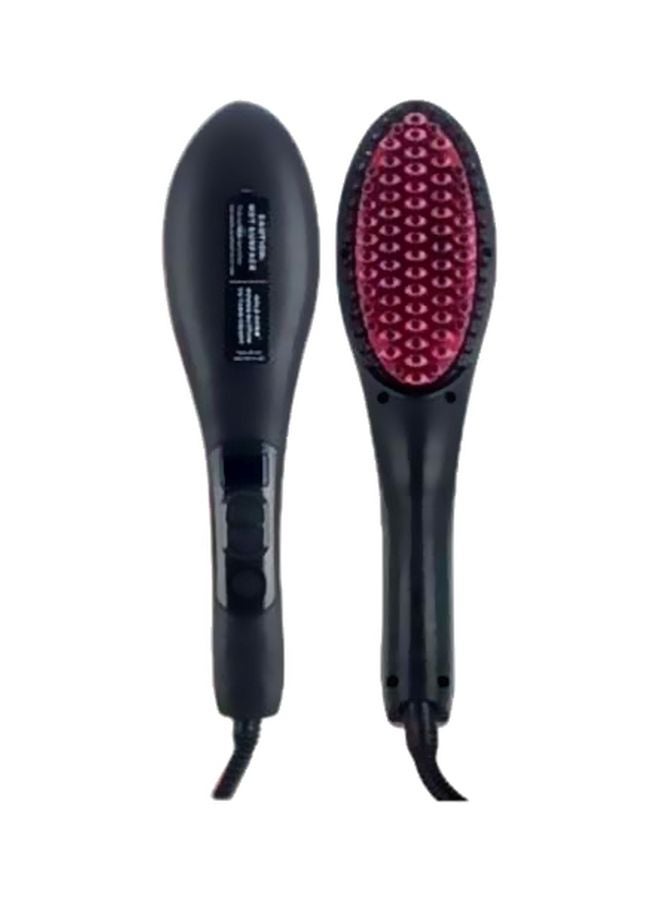 Electric Hair Straightening Brush Black/Pink - Image 3