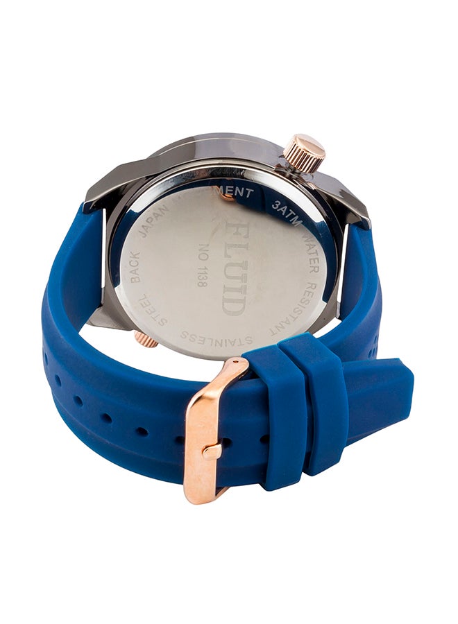 Generic Men's Fluid Analog Wrist Watch FL-1138-BL-RG - 45 mm - Blue  - Image 2