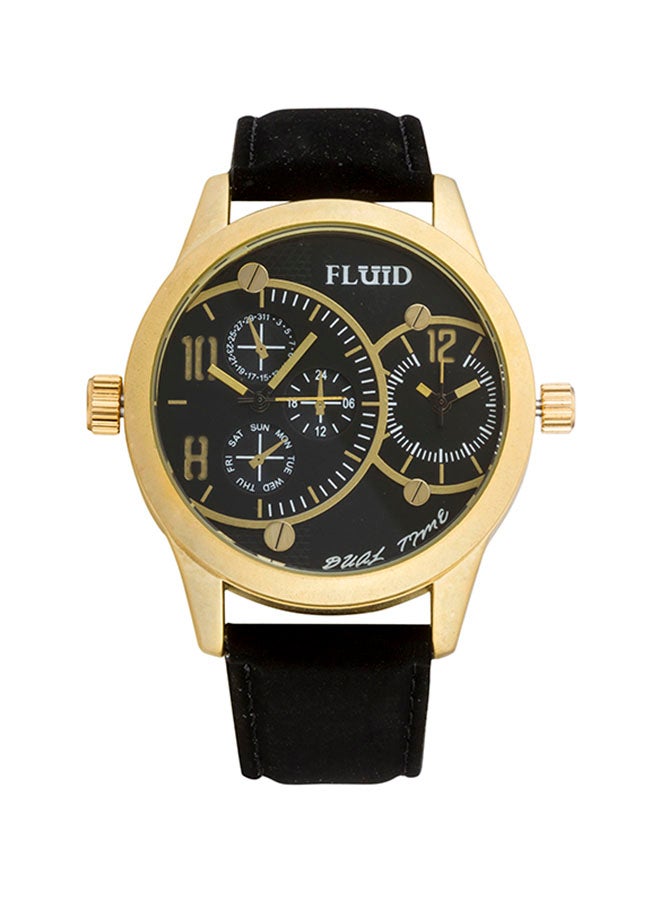 Generic Men's Fluid Analog Wrist Watch FL-1141-BK-GD - 45 mm - Black  - Image 1
