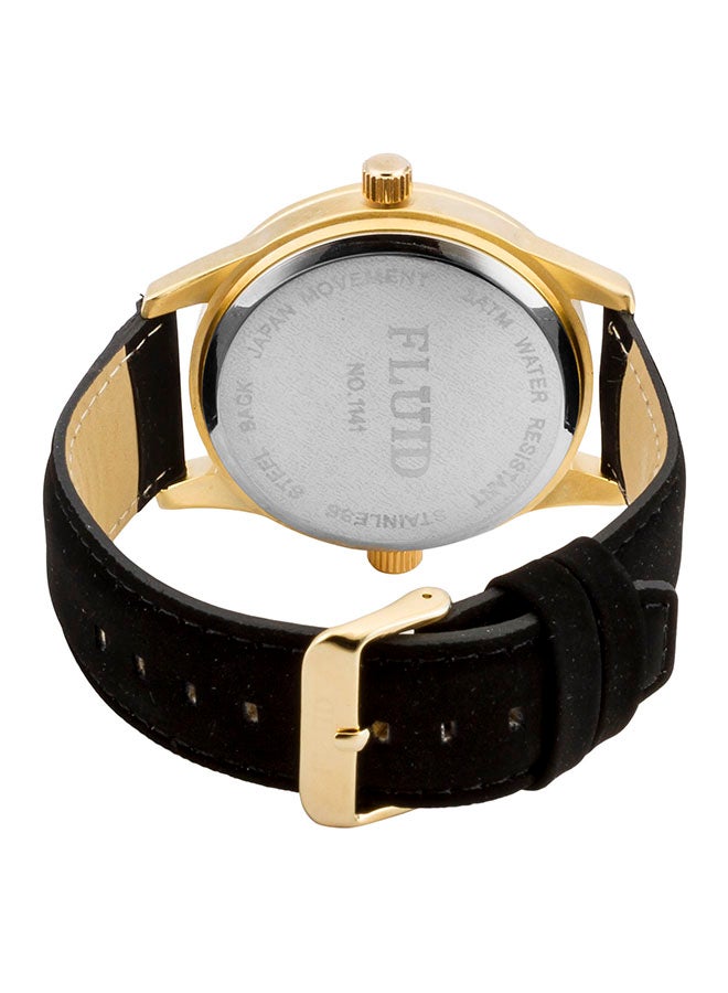 Generic Men's Fluid Analog Wrist Watch FL-1141-BK-GD - 45 mm - Black  - Image 2