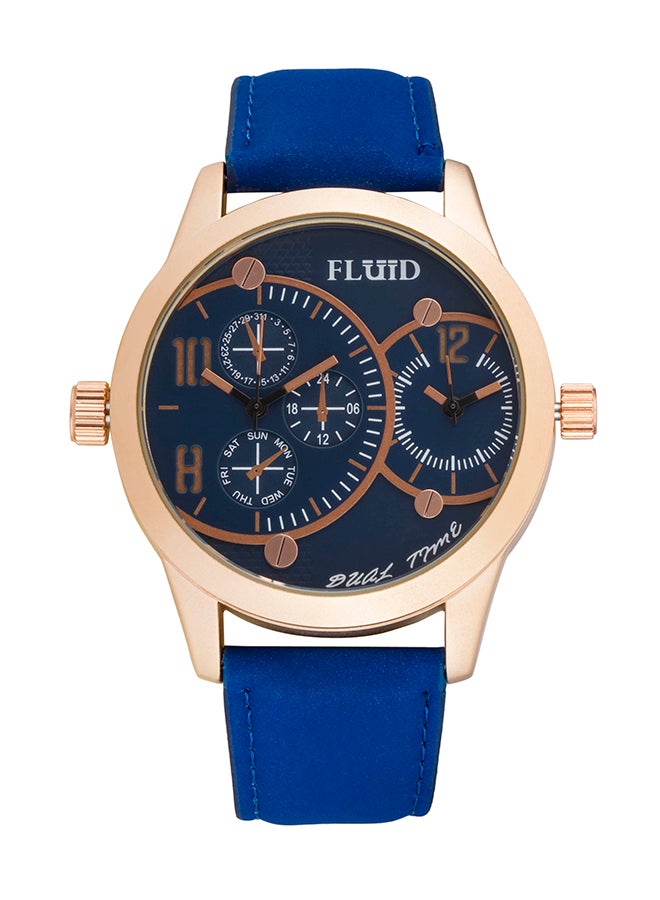 Generic Men's Fluid Analog Wrist Watch FL-1141-BL - 45 mm - Blue  - Image 1