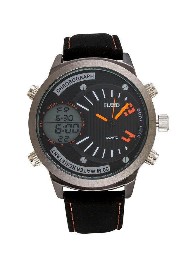Men's Fluid Fashion Wrist Watch FL-1225-OR-BK - 45 mm - Black  - Image 1