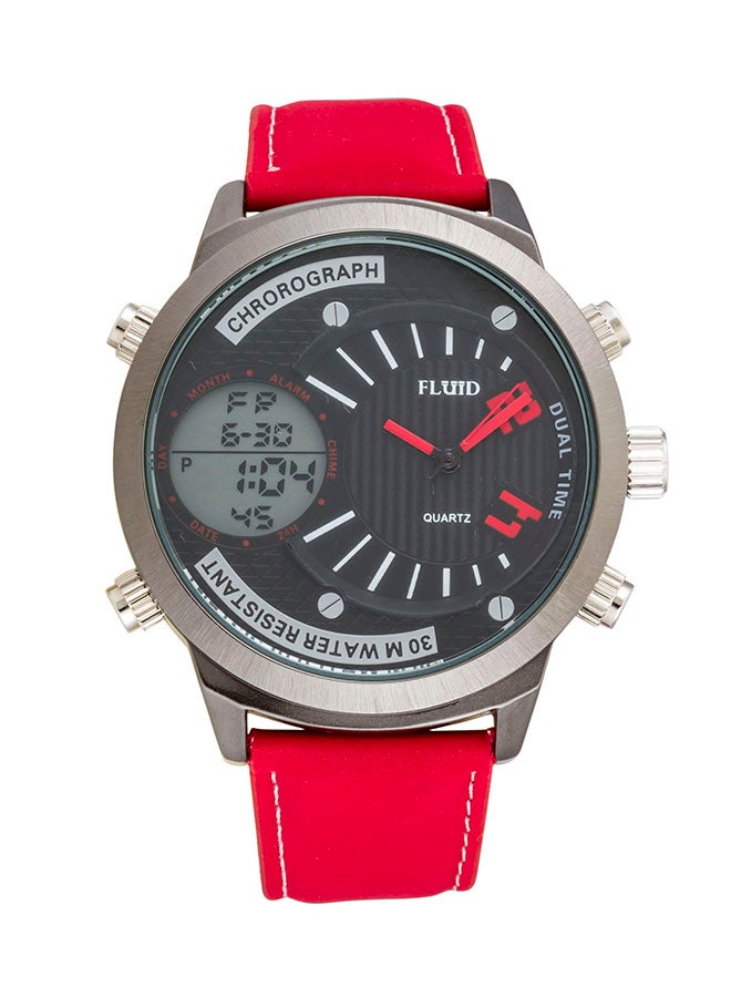 Generic Men's Fluid Fashion Wrist Watch FL-1225-RD-RD - 45 mm - Red  - Image 1