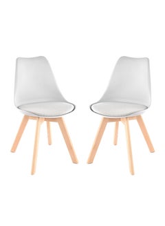 Homez 2 Stylish Design Chairs White/Beige  - Image 1
