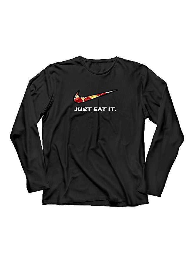 Printed Long Sleeves T-shirt Black/White/Red 