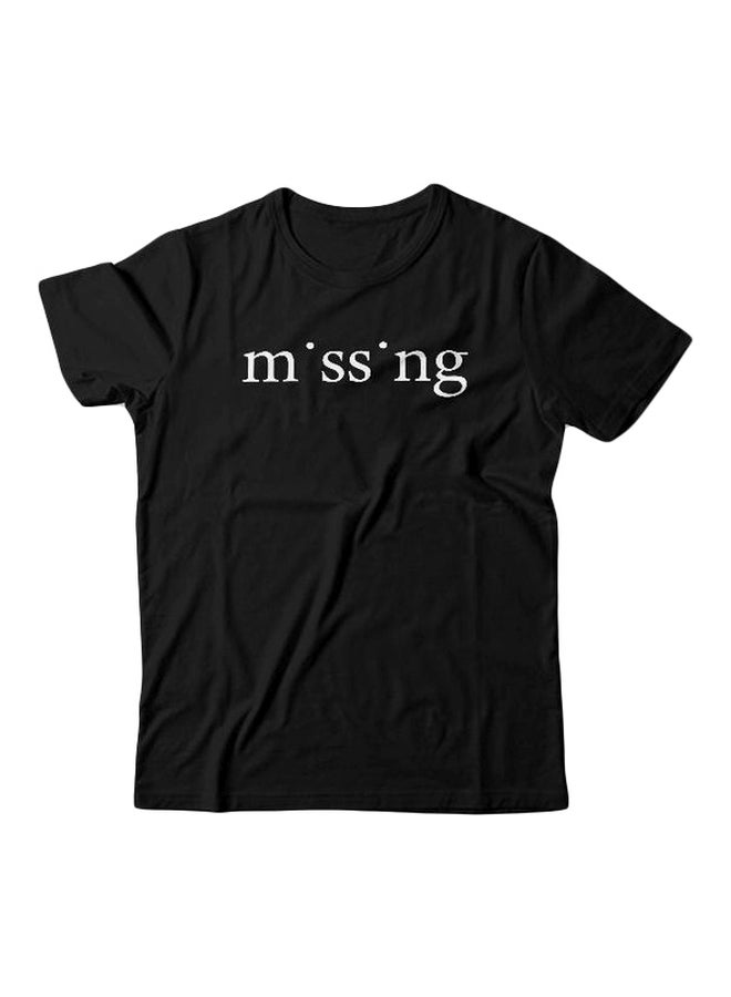 Printed Short Sleeves T-shirt Black/White 