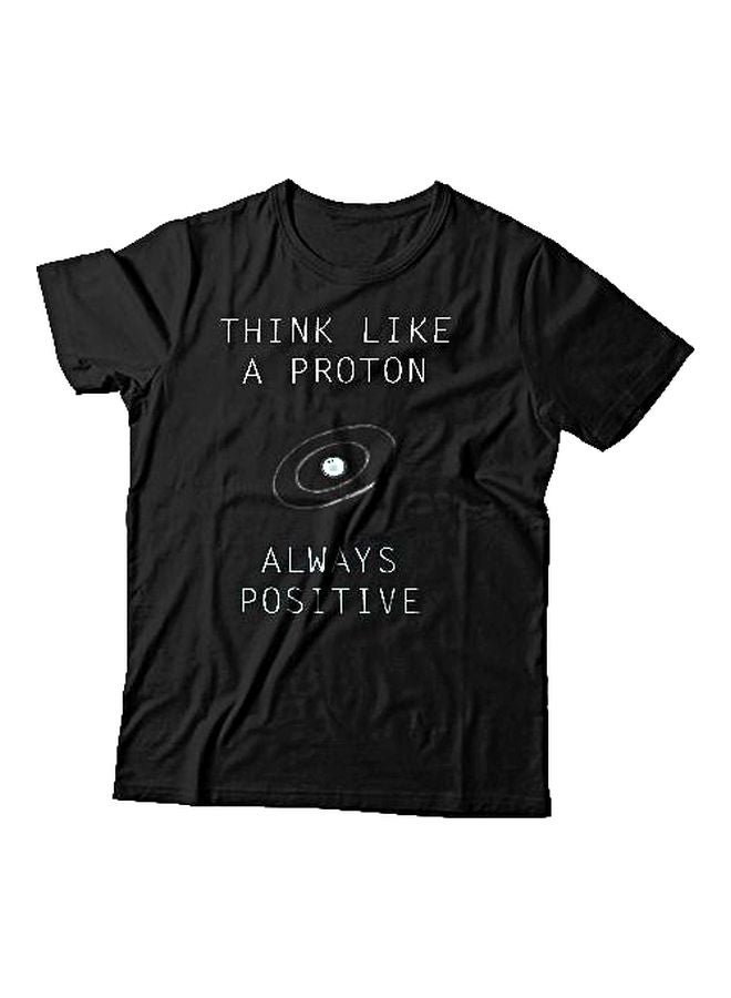 Generic Round Neck Printed T-shirt Black/White 